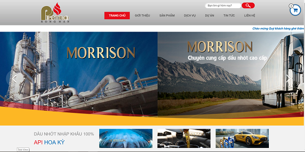 Giao diện website của Morrison Đà Nẵng